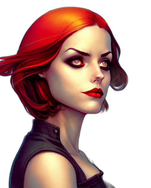 face, comic book art, fantasy art, concept art, photorealistic, red, dark, colorful transparent PNG cut-out