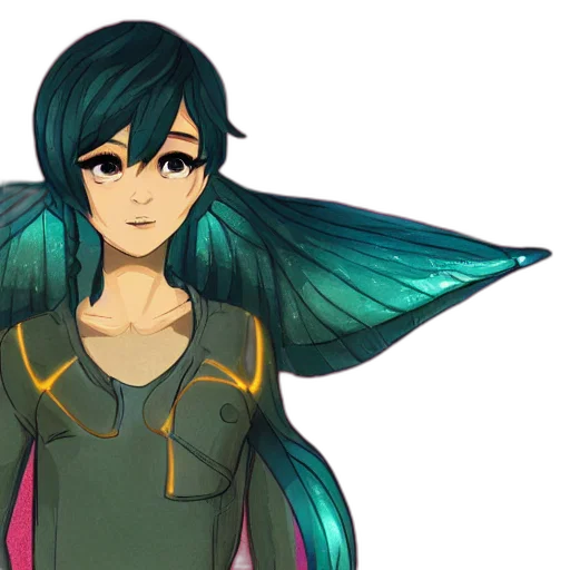 dragon, staff, pixel art, concept art, fantasy art, anime, green, blue transparent PNG cut-out