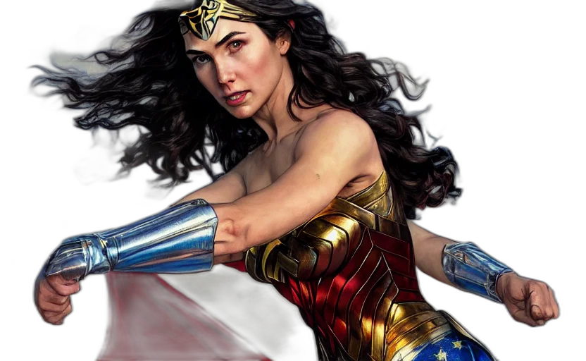 comic book art, concept art, portrait, wonder transparent PNG cut-out