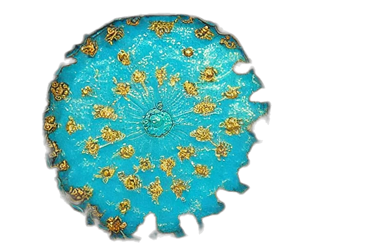crown, umbrella, jewelry, flower, 3d render, concept art, underwater, turquoise transparent PNG cut-out