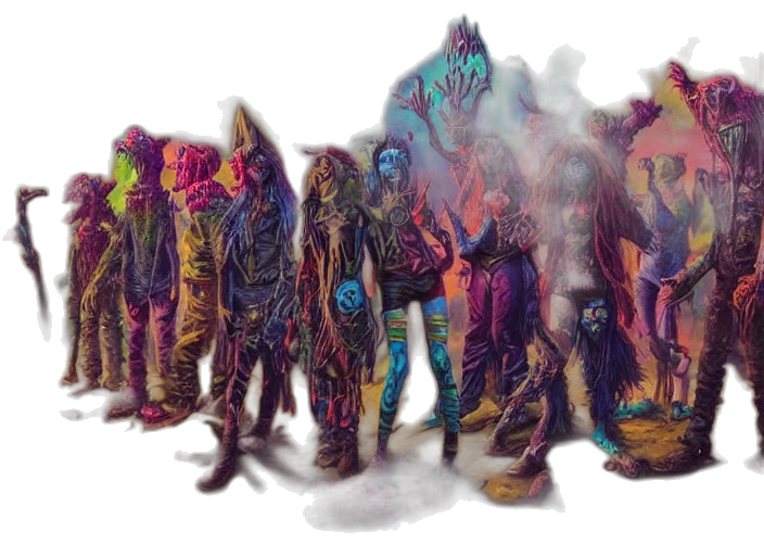mask, jacket, staff, concept art transparent PNG cut-out