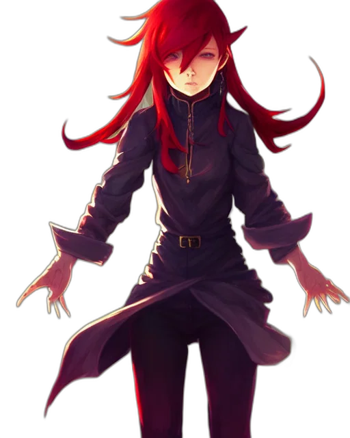 staff, jacket, weapon, creature, concept art, pixel art, anime, fantasy art transparent PNG cut-out