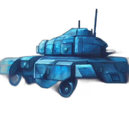 car, weapon, robot, concept art, pixel art, watercolor, 3d render, blue transparent PNG cut-out