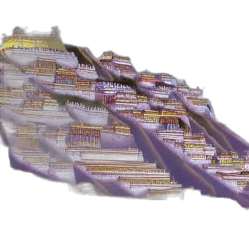 crown, building, 3d render, concept art, vaporwave, fog, city street, digital transparent PNG cut-out