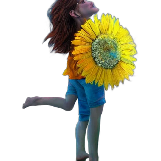flower, creature, dress, robot transparent PNG cut-out