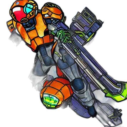 weapon, robot, staff, concept art, pixel art, 3d render, cyberpunk, outer space transparent PNG cut-out