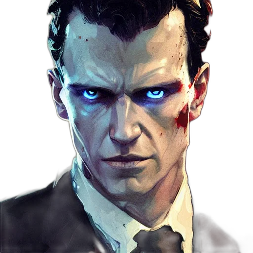 face, comic book art, concept art, photorealistic, cartoon, blue, digital, art transparent PNG cut-out