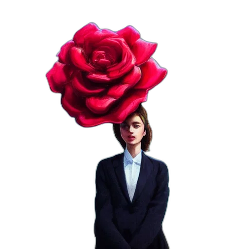 jacket, flower, crown, face transparent PNG cut-out