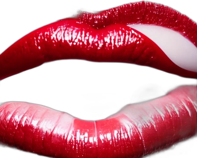 jewelry, photorealistic, 3d render, red, big, plump, lips, lipgloss transparent PNG cut-out