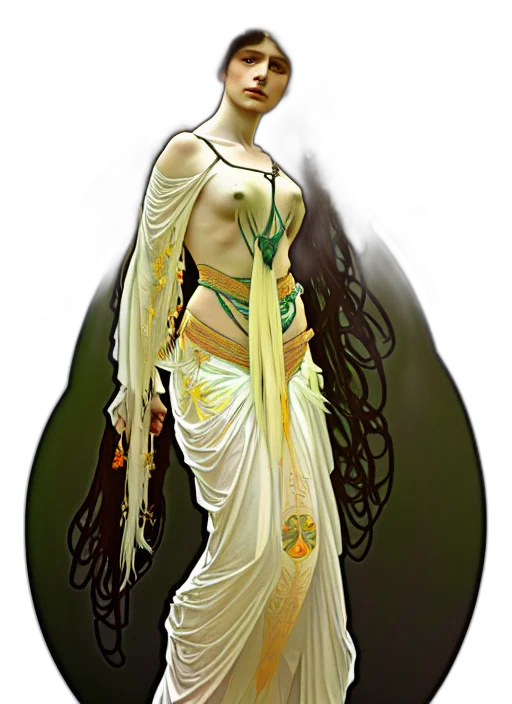 dress, staff, jewelry, crown transparent PNG cut-out