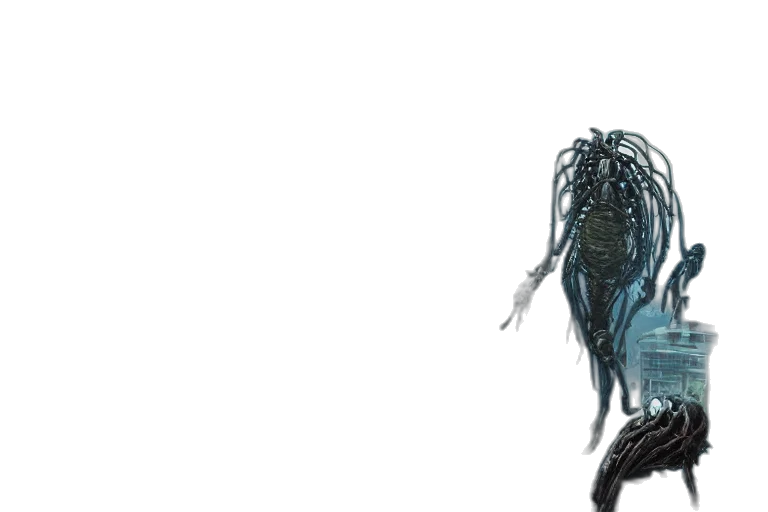 creature, robot, dragon, hair, concept art, 3d render, cyberpunk, fantasy art transparent PNG cut-out