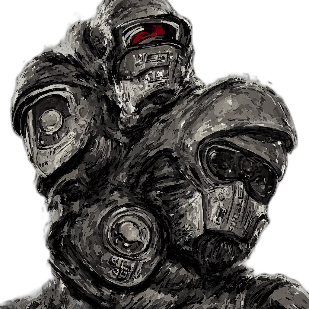robot, face, mask, creature, concept art, comic book art, watercolor, fantasy art transparent PNG cut-out