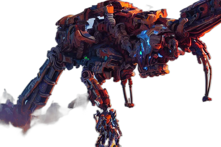 robot, dragon, creature, weapon, concept art, 3d render, cyberpunk, fantasy art transparent PNG cut-out