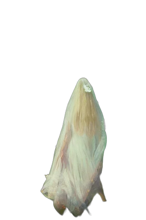 dress, hair, staff, mask, concept art, 3d render, fantasy art, watercolor transparent PNG cut-out