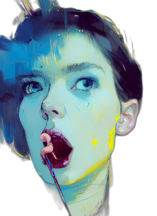face, photorealistic, watercolor, concept art transparent PNG cut-out