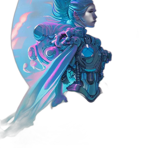 dragon, mask, crown, robot, fantasy art, concept art, cyberpunk, vaporwave transparent PNG cut-out