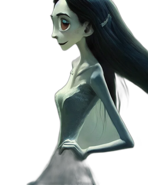 dress, robot, face, mask, concept art, fantasy art, 3d render, anime transparent PNG cut-out