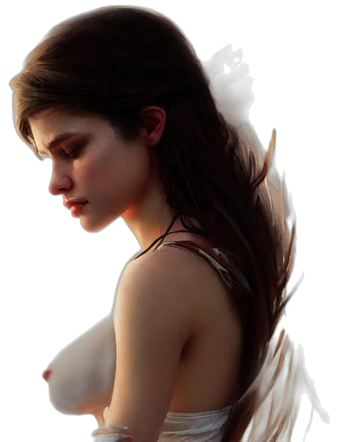 dress, face, photorealistic, fantasy art, concept art, oil painting, red, dark transparent PNG cut-out