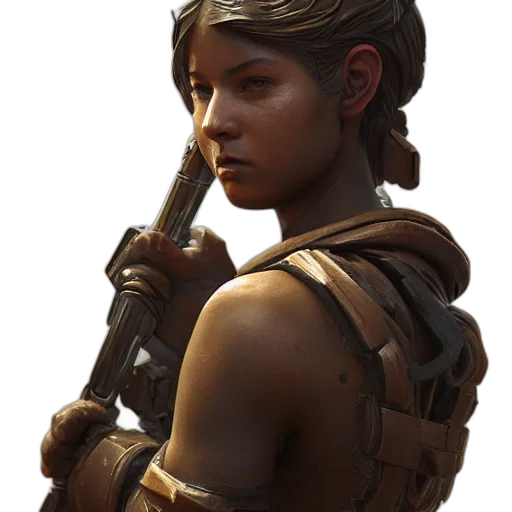 weapon, staff, face, crown, concept art, fantasy art, photorealistic, 3d render transparent PNG cut-out