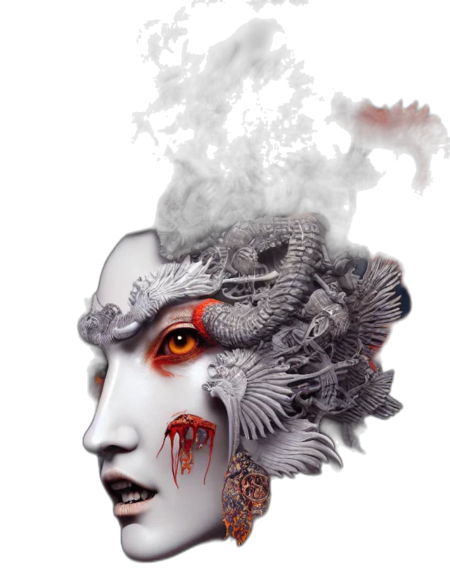mask, dragon, face, creature transparent PNG cut-out