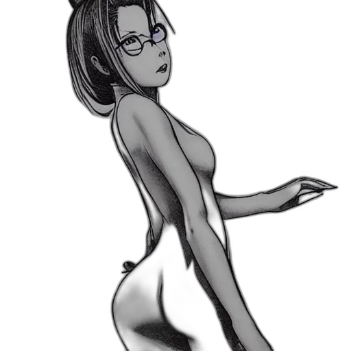 dress, robot, concept art, cartoon, comic book art, pencil sketch, monochrome, luxury transparent PNG cut-out