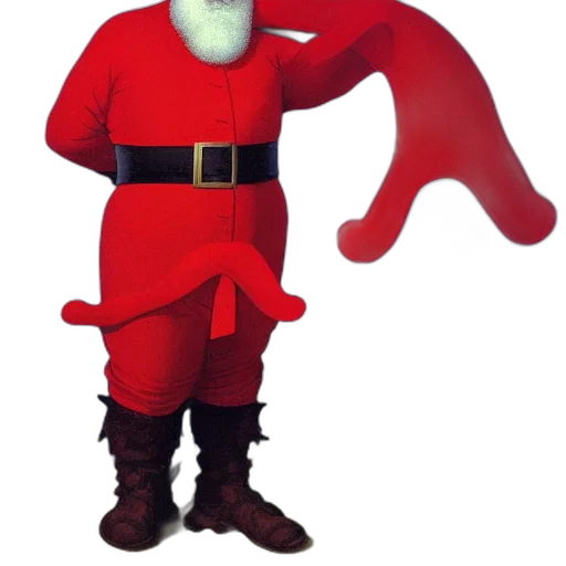 staff, 3d render, portrait, santa transparent PNG cut-out