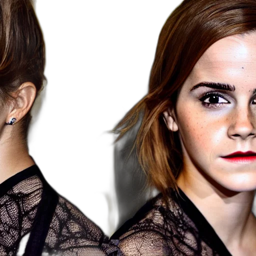 photorealistic, cartoon, emma, watson, depth transparent PNG cut-out