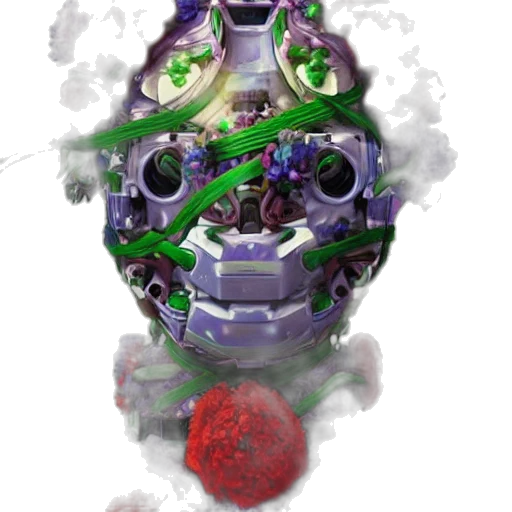 robot, mask, crown, jewelry, concept art, fantasy art, pixel art, 3d render transparent PNG cut-out