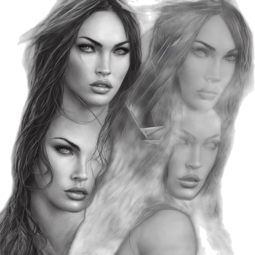 face, photorealistic, fantasy art, pencil sketch, comic book art, fire, earth tones, portrait transparent PNG cut-out