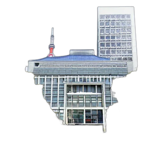 building, robot, 3d render, concept art transparent PNG cut-out
