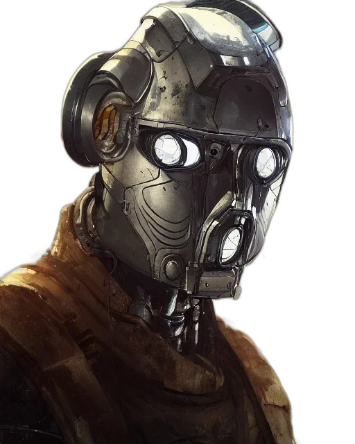 mask, robot, face, concept art transparent PNG cut-out