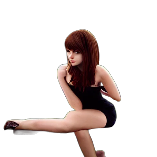 dress, shoes, photorealistic, 3d render transparent PNG cut-out