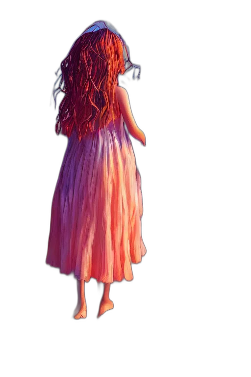 dress, hair, creature, crown, concept art, fantasy art, 3d render, watercolor transparent PNG cut-out