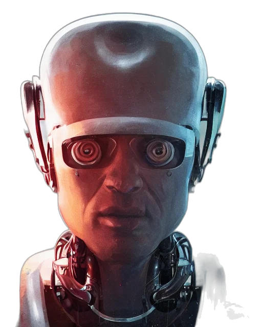 robot, face, mask, cyberpunk transparent PNG cut-out