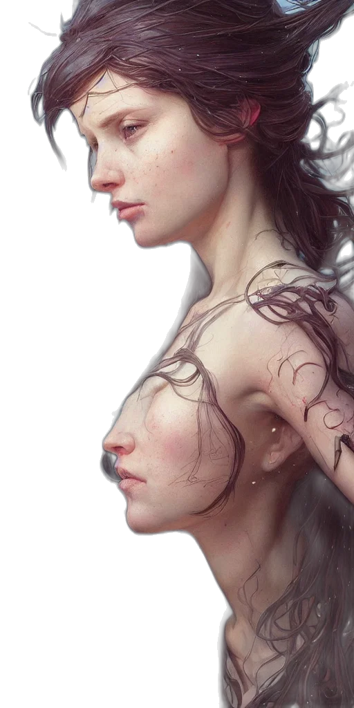 face, hair, dress, mask transparent PNG cut-out