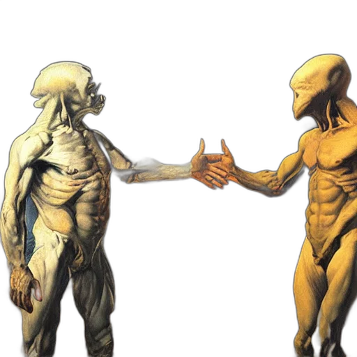 creature, concept art, comic book art, 3d render transparent PNG cut-out
