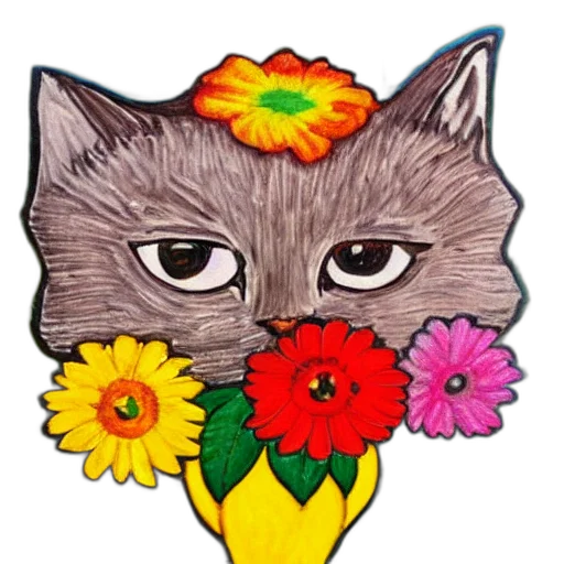 flower, mask, crown, face, watercolor, photorealistic, concept art, fantasy art transparent PNG cut-out