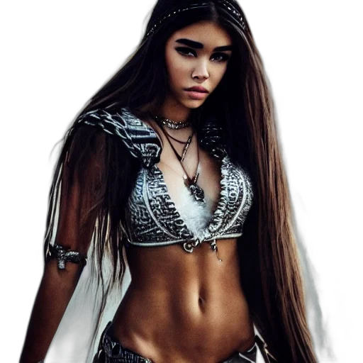 jewelry, hair, sword, fantasy art transparent PNG cut-out