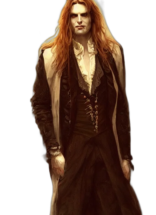 jacket, staff, concept art, fantasy art, photorealistic, comic book art, portrait, painting transparent PNG cut-out