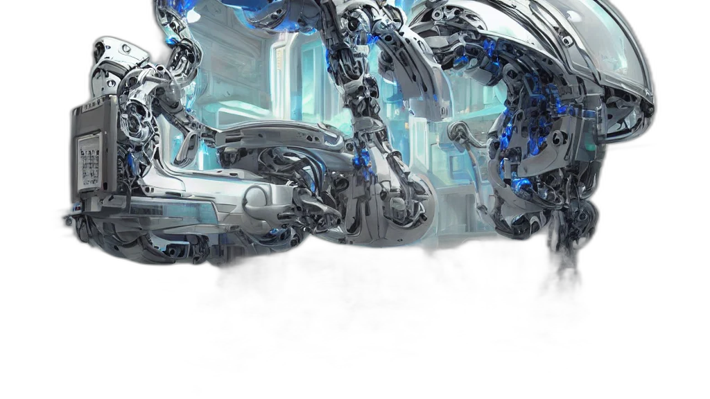 robot, car, concept art, cyberpunk, comic book art, fantasy art, underwater, outer space transparent PNG cut-out