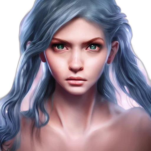 face, hair, dragon, fantasy art, photorealistic, concept art, anime, underwater transparent PNG cut-out