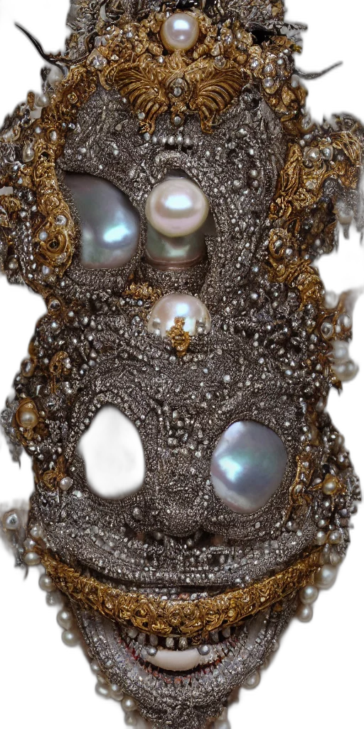 jewelry, crown, dress, mask, 3d render, hyperrealism, detailed, textures transparent PNG cut-out