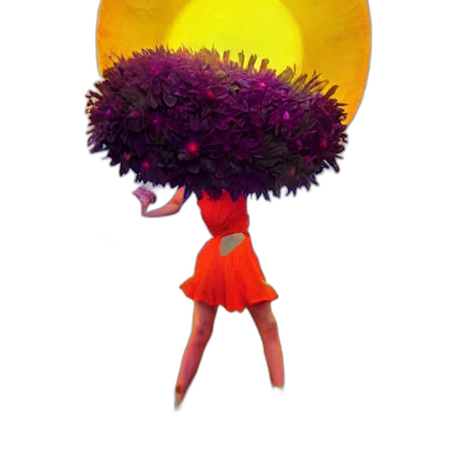 umbrella, hat, flower, hair transparent PNG cut-out
