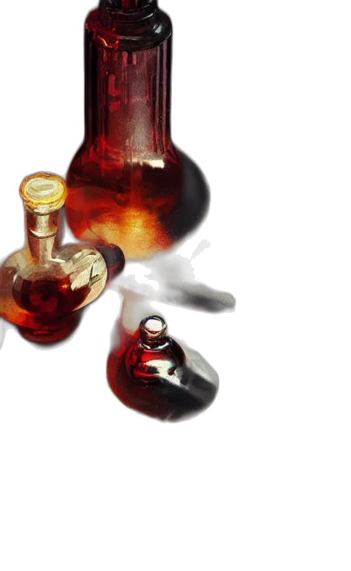 bottle, jewelry, 3d render, photorealistic transparent PNG cut-out