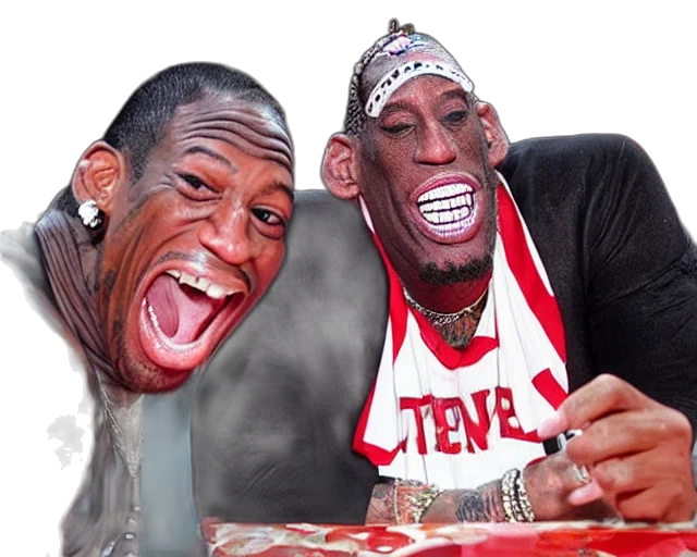photorealistic, dennis, rodman, has, huge, open, mouth, giant transparent PNG cut-out