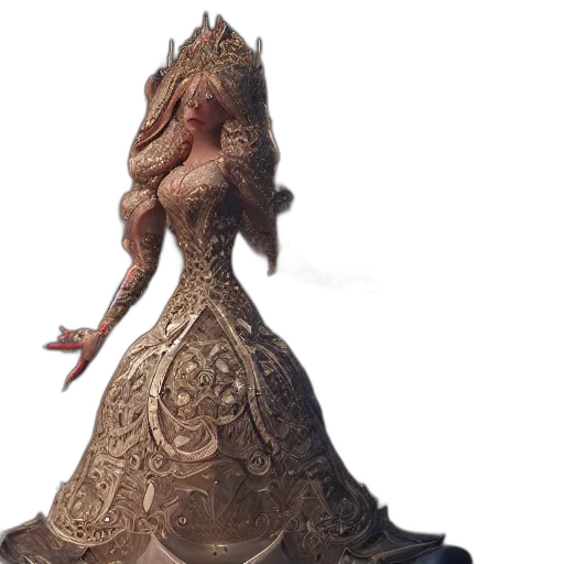 dress, crown, dragon, concept art, 3d render, fantasy art, photorealistic, gorgeous transparent PNG cut-out