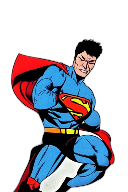 comic book art, cartoon, concept art, superhero, invincible, bloody transparent PNG cut-out