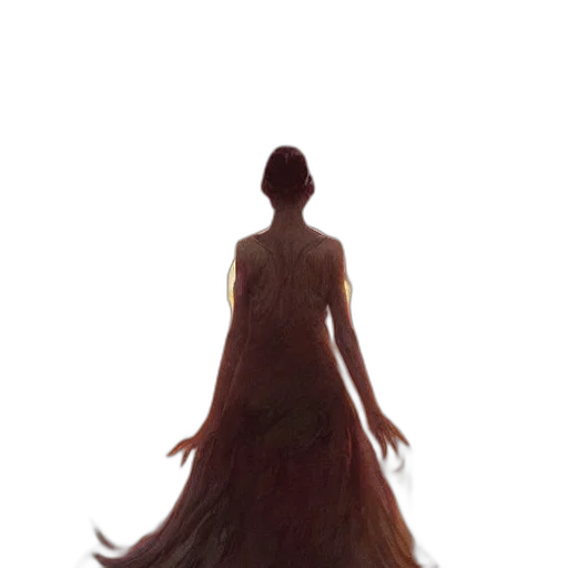 dress, crown, hair, creature transparent PNG cut-out