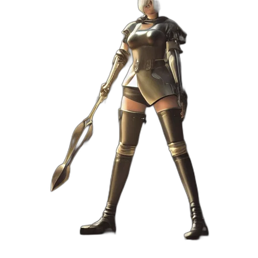 weapon, sword, staff, dress, concept art, 3d render, fantasy art, cyberpunk transparent PNG cut-out