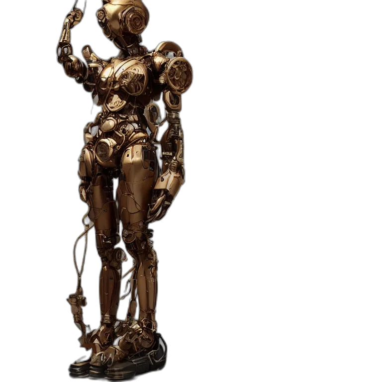 robot, staff, weapon, concept art, 3d render, cyberpunk, octane, render transparent PNG cut-out
